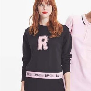 Rachel Antonoff Black Sweatshirt with Pink Accents